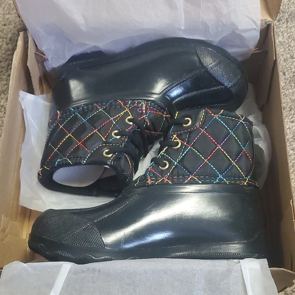 Sperry Kids Black Quilted Rain & Snow Boots